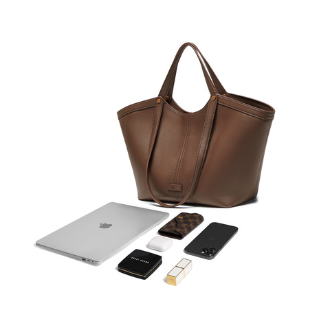 百丽包女25秋商场同款高级质感通勤大容量单肩手提托特包8573DCX5