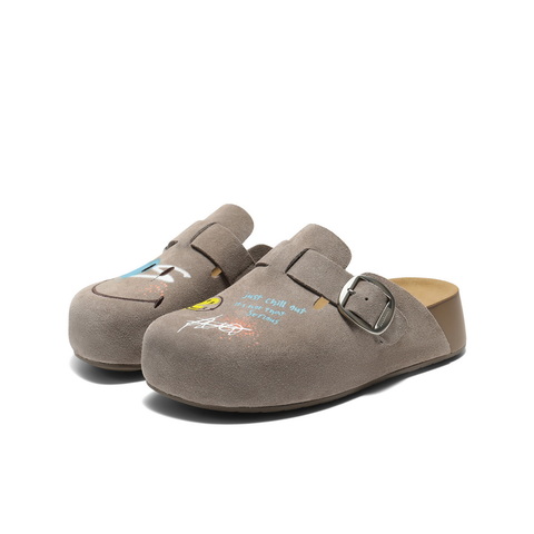 百丽SMILEY联名涂鸦勃肯鞋女2025秋新商场同款厚底拖鞋D8R2DCH5