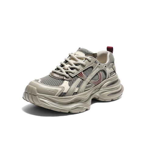 百丽潮酷拼接网老爹鞋女2025秋新商场同款厚底增高休闲鞋E4P1DCM5