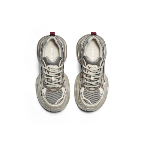 百丽潮酷拼接网老爹鞋女2025秋新商场同款厚底增高休闲鞋E4P1DCM5