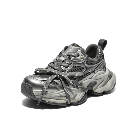 百丽拼接面透气老爹鞋女2025秋新厚底增高潮酷风休闲鞋B2798CM5