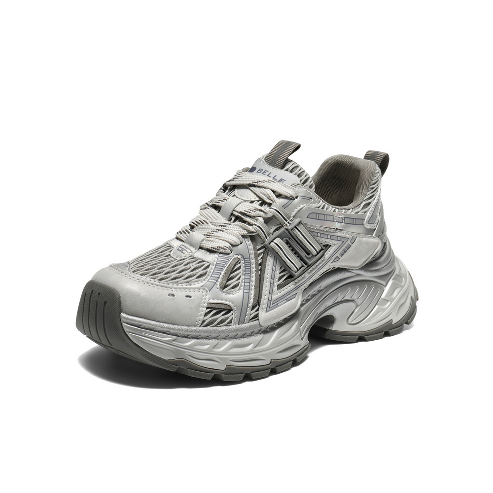 百丽透气大网孔老爹鞋女2025秋新厚底增高舒适休闲鞋B2808CM5