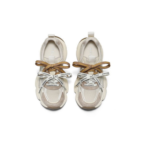 百丽时尚撞色老爹鞋女2025秋新厚底增高双鞋带休闲鞋E4D1DCM5