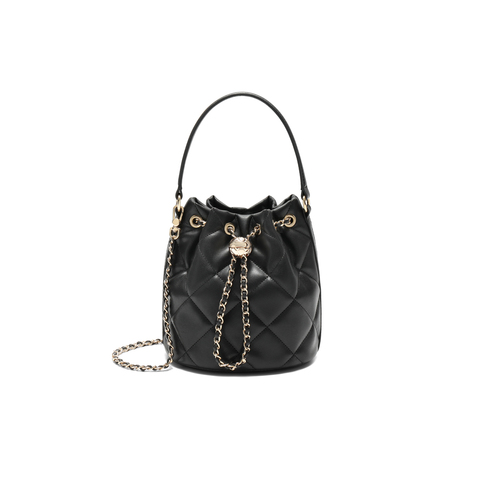 百丽包女2025秋新商场同款休闲小香风单肩斜挎手提水桶包X7403CX5