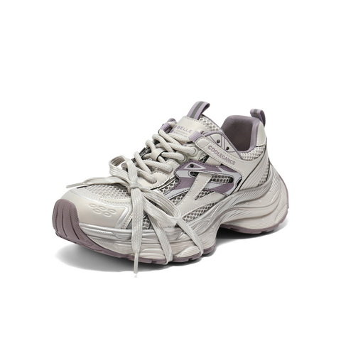 百丽潮酷拼接面老爹鞋女2025秋新商场同款厚底增高休闲鞋E7G1DCM5