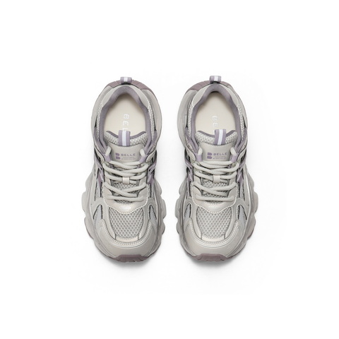 百丽潮酷拼接面老爹鞋女2025秋新商场同款厚底增高休闲鞋E7G1DCM5