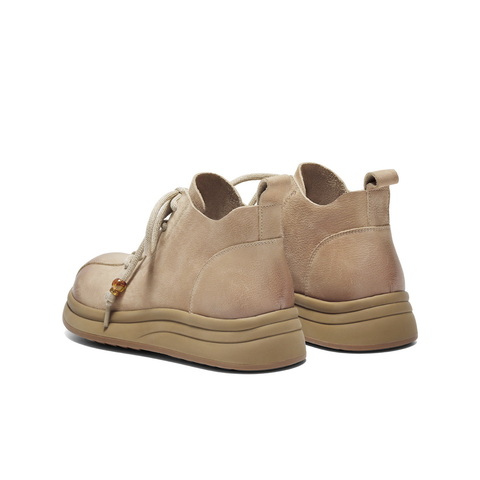 百丽复古可爱大头休闲靴女2025冬新商场同款真皮厚底短靴E5D2DDD5