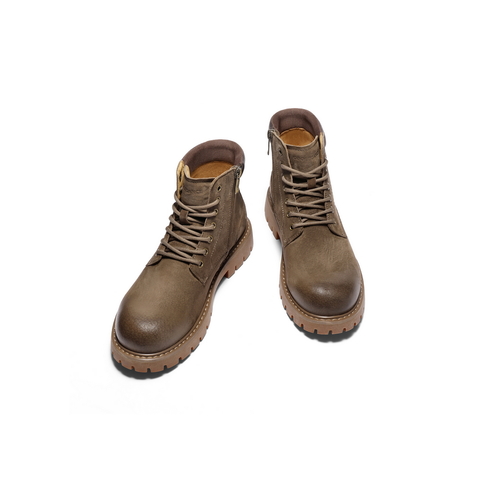 百丽户外潮搭工装靴男2025新款冬商场同款厚底休闲保暖靴8WH01DD5