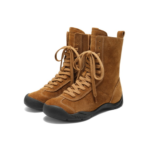 百丽复古时尚休闲靴女2025冬新商场同款低跟休闲拳击靴3RT62DZ5