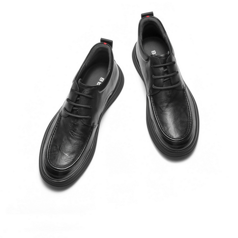 百丽高帮休闲皮鞋男士2025新款冬季牛皮革爸爸鞋商务短靴A2186DD5