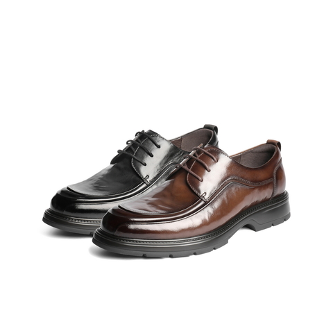 百丽上班商务鞋男鞋2025新款秋季牛皮革简约舒适休闲皮鞋A2039CM5