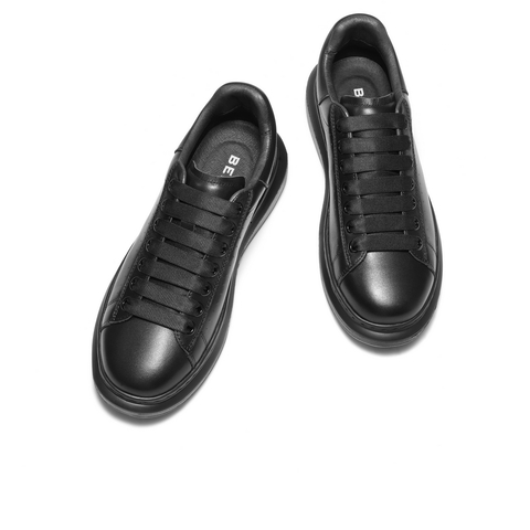 百丽百搭小白鞋男2025秋新商场同款牛皮厚底休闲板鞋加绒8LB01CM5