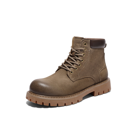 百丽户外潮搭工装靴男2025新款冬商场同款厚底休闲靴8WH01DD5