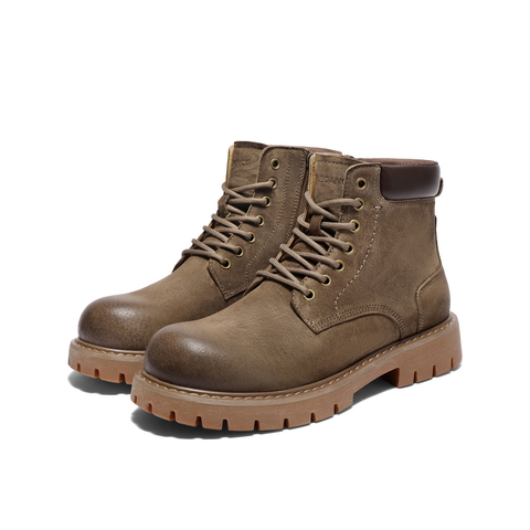 百丽户外潮搭工装靴男2025新款冬商场同款厚底休闲靴8WH01DD5