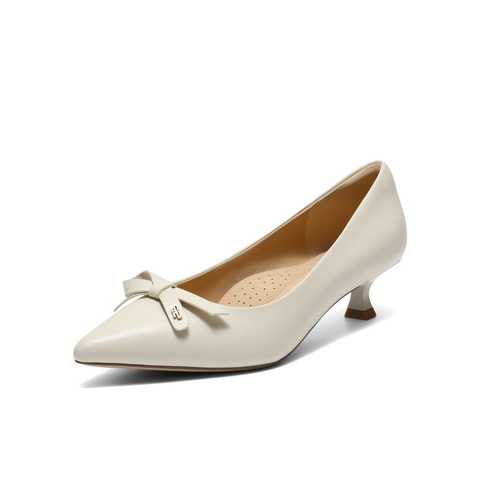 百丽气质高跟单鞋女2025秋新真皮尖头通勤浅口单鞋B2803CQ5