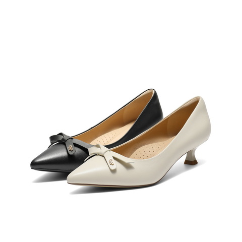 百丽气质高跟单鞋女2025秋新真皮尖头通勤浅口单鞋B2803CQ5