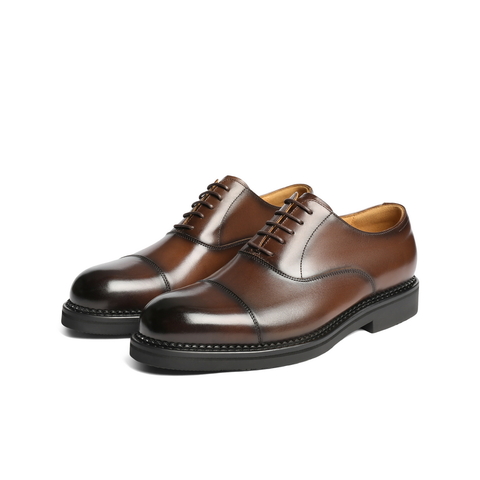 百丽三接头牛津鞋男2025新款秋牛皮革英伦风商务正装皮鞋A2126CM5