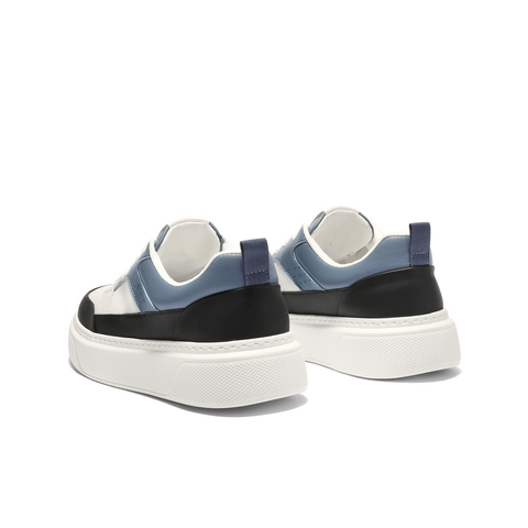 百丽时尚百搭小白鞋男2025新款秋季牛皮轻盈厚底休闲板鞋A2056CM5