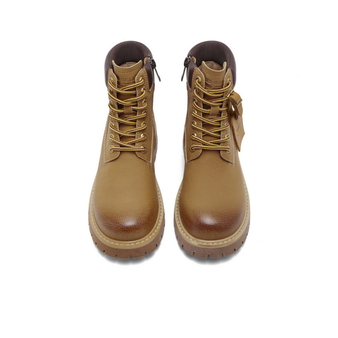 百丽时尚舒适工装靴女2025冬新商场同款复古休闲短靴B9S1DDD5