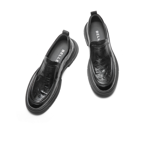 百丽一脚蹬商务皮鞋男2025新款冬季商场同款牛皮革休闲鞋8VT02DM5