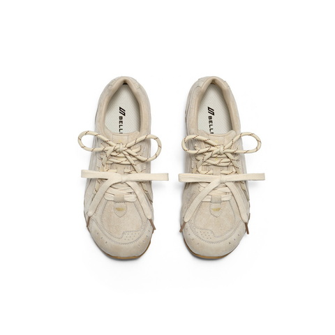 百丽复古时尚阿甘鞋女2025秋新拼接面薄底运动休闲鞋B2811CM5