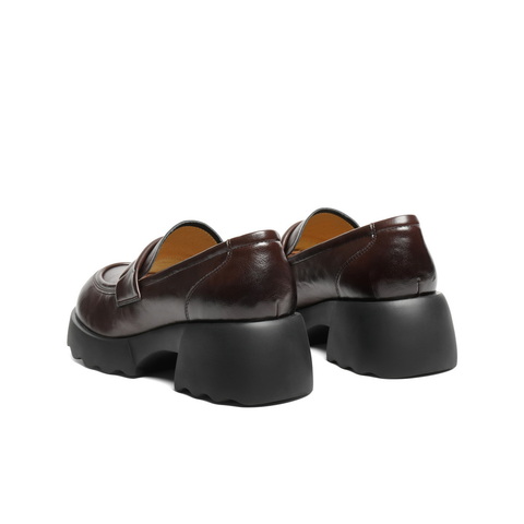 百丽质感复古乐福鞋女2025秋新厚底增高金豆jk乐福鞋B2790CA5