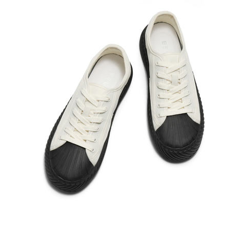 百丽贝壳头休闲帆布鞋男鞋2025新款秋季时尚潮搭简约板鞋A2147CM5