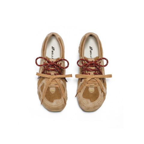 百丽复古时尚阿甘鞋女2025秋新拼接面薄底运动休闲鞋B2811CM5