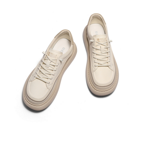 百丽厚底增高休闲鞋男2025新款秋季商场同款套脚工装板鞋8XE01CM5