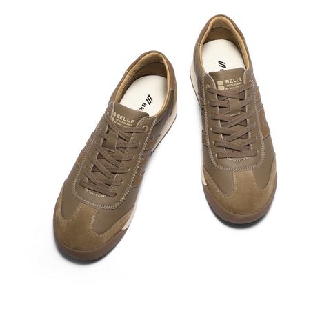 百丽撞色休闲高帮板鞋男2025新冬商场同款阿甘德训鞋8WY01DD5