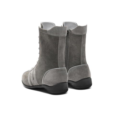 百丽时髦撞色休闲靴女2025冬新商场同款舒适薄底拳击靴E6P1DDZ5