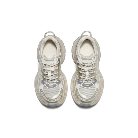 百丽舒适透气大网孔老爹鞋女2025秋新厚底增高潮酷休闲鞋E7Q1DCM5