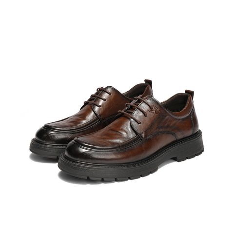 百丽厚底商务鞋男鞋2025新款冬季商场同款牛皮革休闲皮鞋8VU01DM5