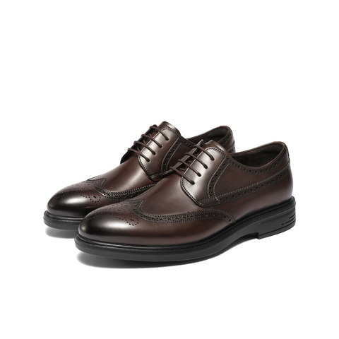 百丽布洛克雕花商务鞋男2025新款秋商场同款牛皮正装皮鞋8TP01CM5