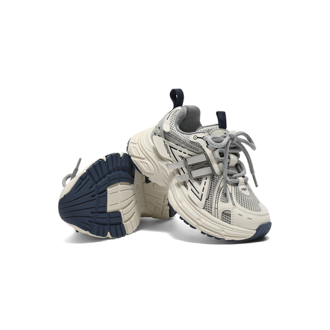 百丽复古撞色老爹鞋女童2025秋新商场同款舒适运动休闲鞋V3102C85