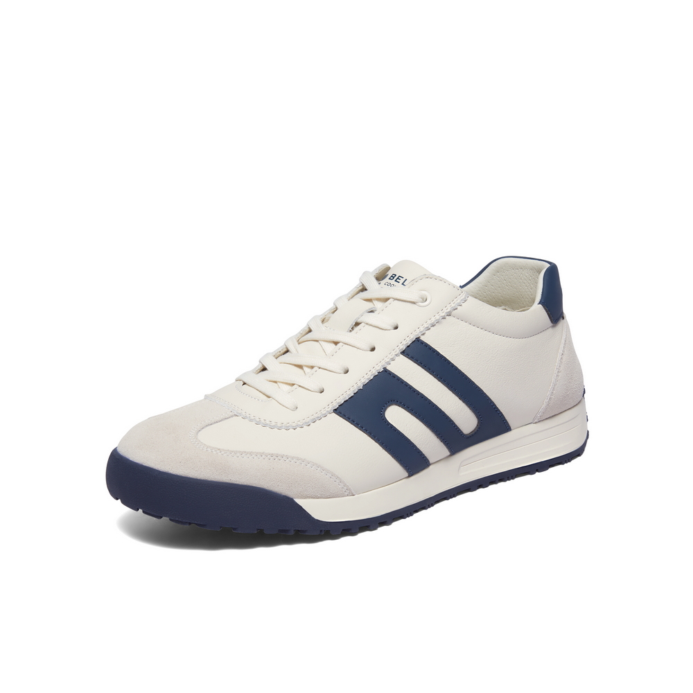 百丽撞色休闲高帮板鞋男2025新冬商场同款阿甘德训鞋加绒8WY01DD5