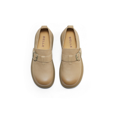 百丽复古擦色勃肯鞋女2025秋新商场同款真皮厚底休闲单鞋E7C1DCM5