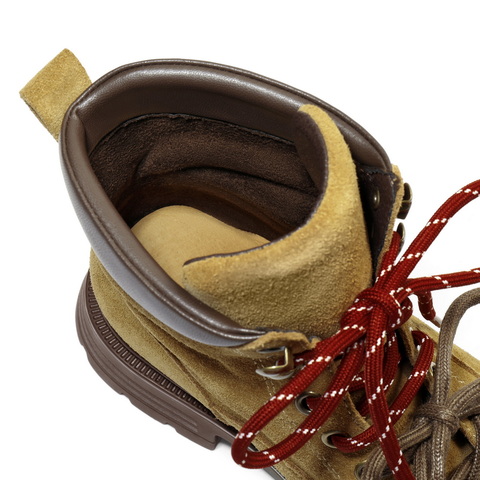 百丽双鞋带工装靴女2025冬新商场同款粗跟增高休闲短靴E4W2DDD5