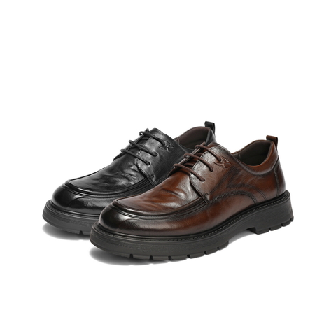 百丽厚底商务鞋男鞋2025新款冬季商场同款牛皮革休闲皮鞋8VU01DM5