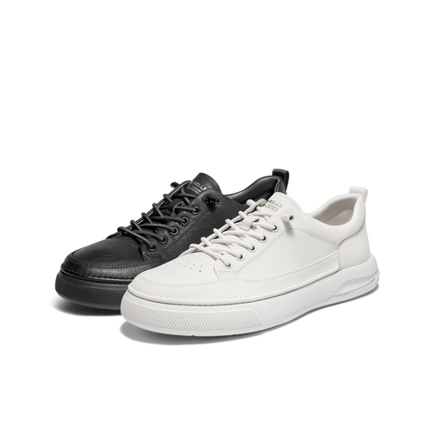 百丽时尚百搭休闲鞋男2025新款冬商场同款牛皮革套脚板鞋D3MA6DM5