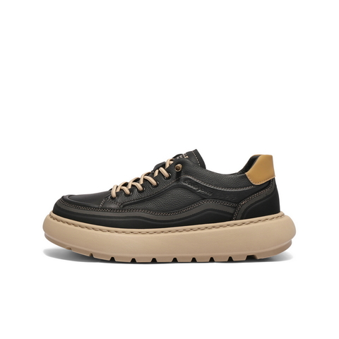 百丽厚底增高休闲鞋男2025新款秋季商场同款套脚工装板鞋8XE01CM5