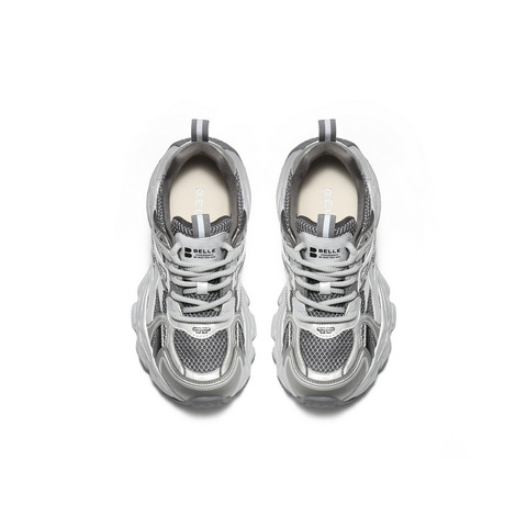 百丽潮酷拼接面老爹鞋女2025秋新商场同款厚底增高休闲鞋E7G1DCM5