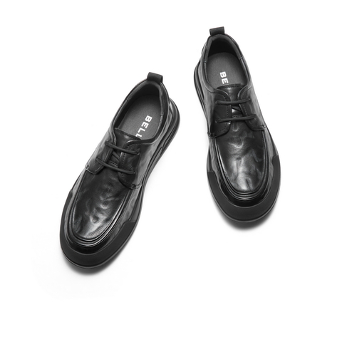 百丽舒适厚底商务鞋男2025新款冬商场同款牛皮革休闲皮鞋8VZ01DM5