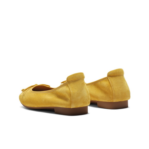 百丽绒面平跟单鞋女2025秋新商场同款真皮软底可翻折便鞋E1E1DCQ5