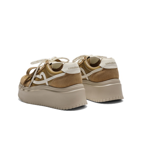 百丽时尚爱心小白板鞋女2025秋新厚底增高双鞋带休闲鞋B2906CM5