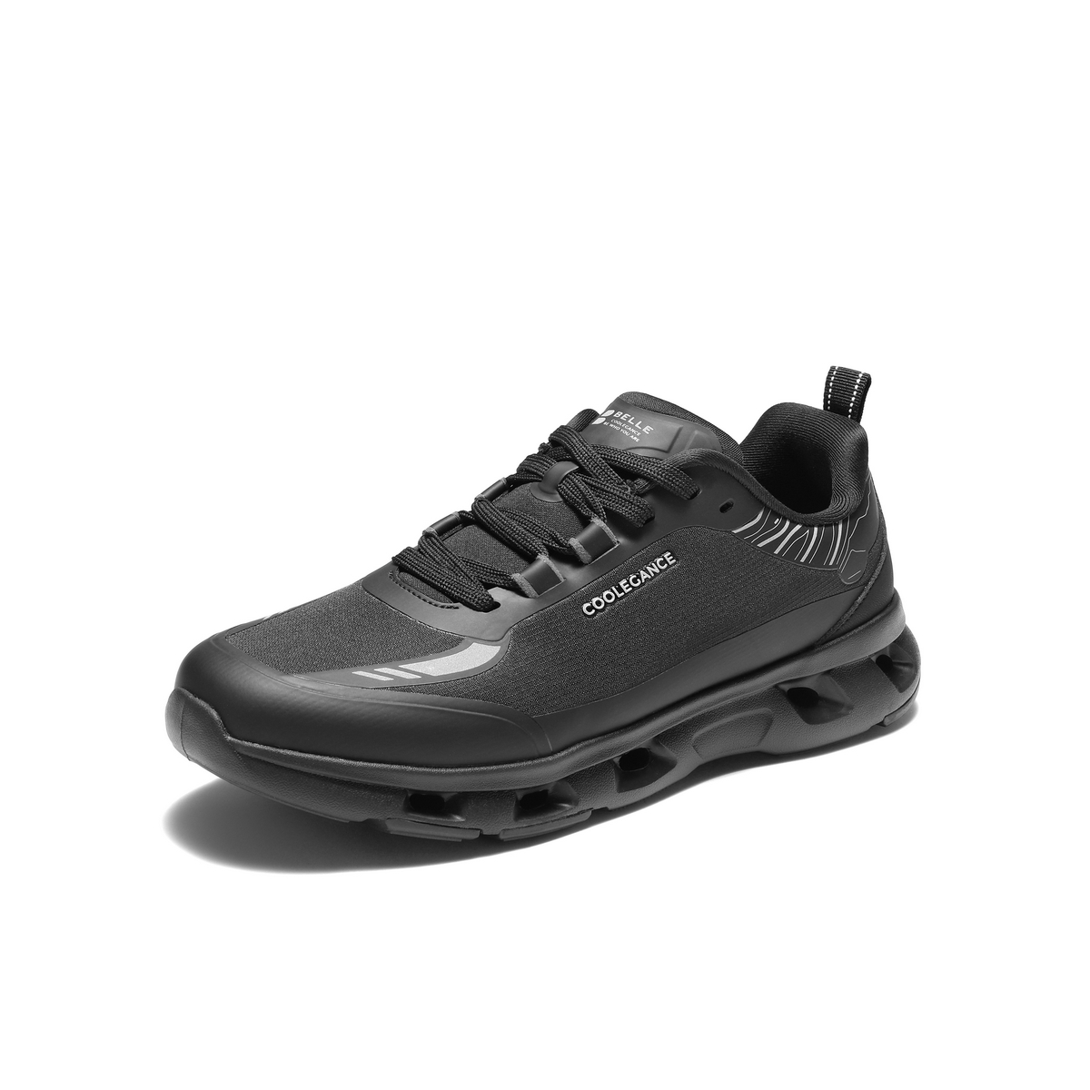 百丽户外休闲健步鞋男2025新秋商场款镂空厚底跑步运动鞋8XH01CM5