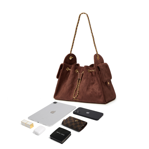 百丽包女2025新款时尚休闲小香风单肩斜挎腋下包托特包X7210DX5