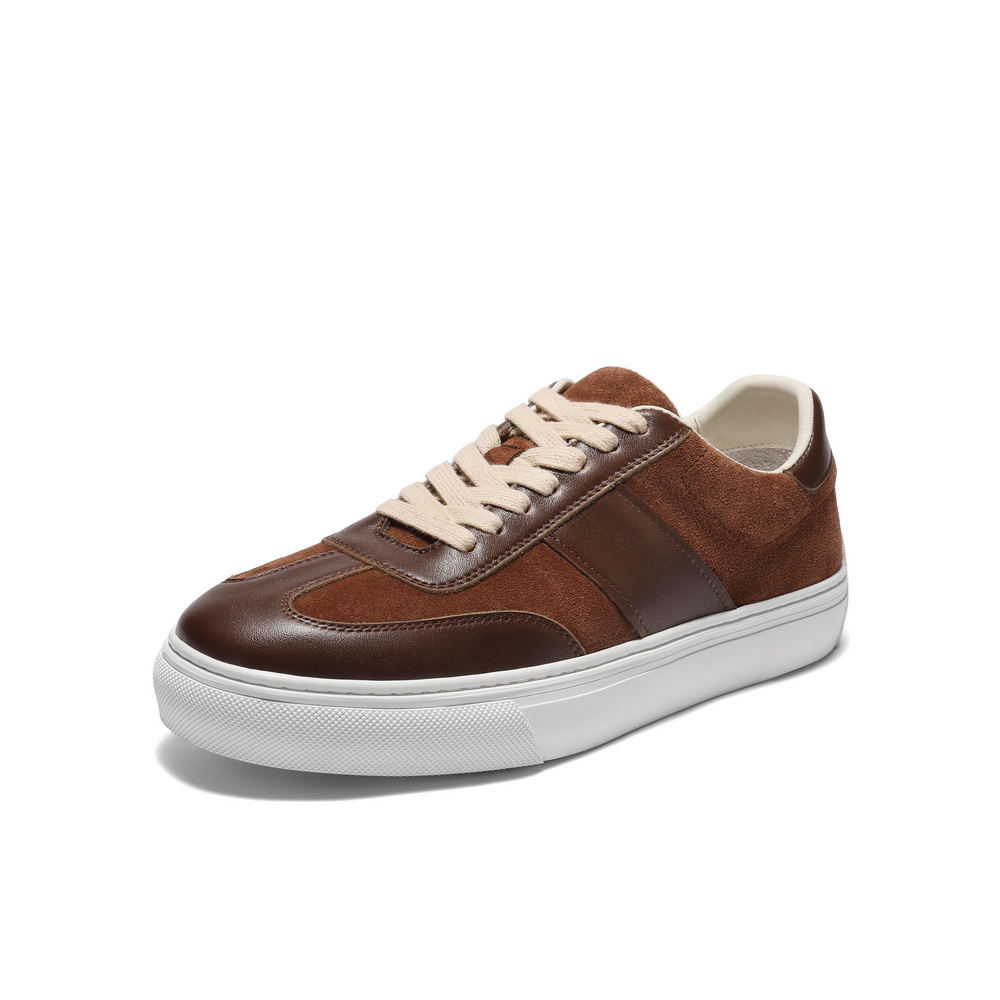 百丽时尚百搭小白鞋男2025新款秋季简约德训厚底休闲板鞋A2028CM5