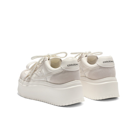 百丽时尚爱心小白板鞋女2025秋新厚底增高双鞋带休闲鞋B2906CM5