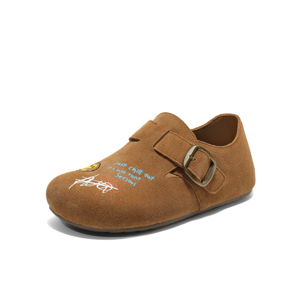 百丽SMILEY联名涂鸦勃肯鞋女2025秋新内增高全包单鞋B2865CM5